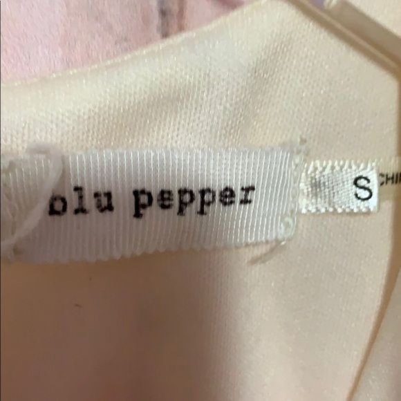 Blu Pepper Womans Small Cream Blue Pink Shift Sleeveless Dress - Picture 3 of 5